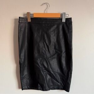 Minimum Black Faux Leather Pencil Skirt